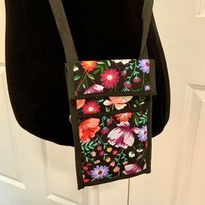 Handmade Floral Quilted Mini Crossbody Bag Cellphone Case